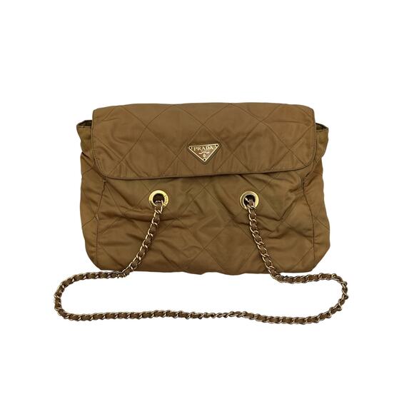 Prada 'Tessuto' Tan Nylon Shoulder Bag - Picture 2 of 6